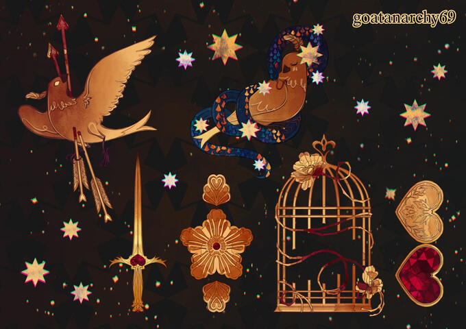 gilded canary stickers